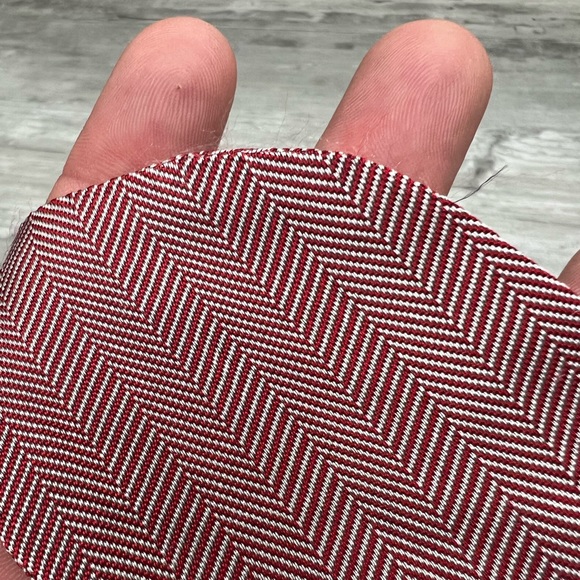 Carrot & Gibbs Red & White Herringbone Silk Bowtie - Picture 4 of 5